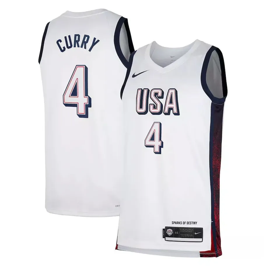 Stephen Curry Usa Olympics 2024 - White