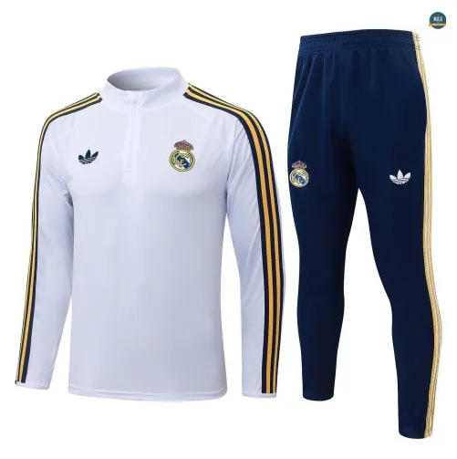 Survetement Enfant foot Real Madrid 2026/27 Blanc/Jaune