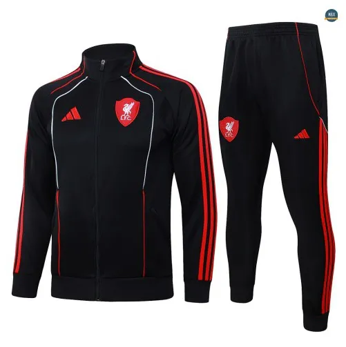 Veste Survetement Enfant foot Liverpool 2026/27 Noir Retro