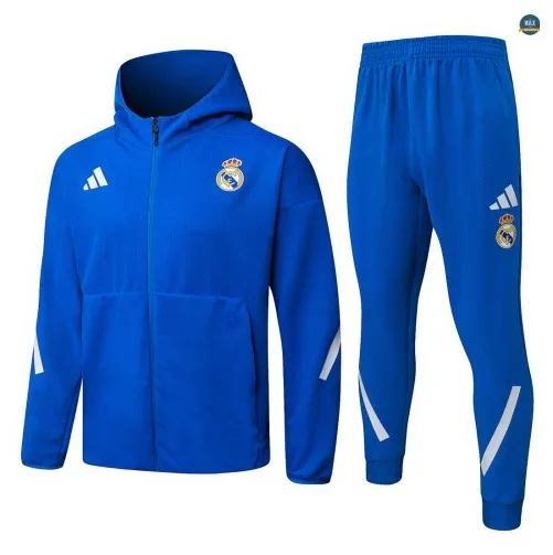 Veste Survetement foot à capuche Real Madrid 2026/27 Bleu