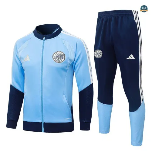 Acheter Veste Survetement Enfant Foot Ajax 2026/27 Bleu Clair