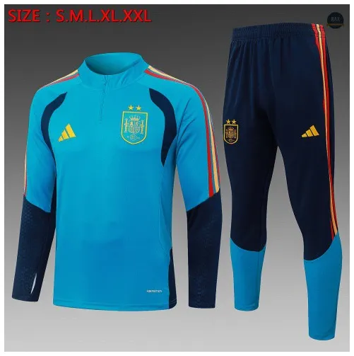 Soldes Survetement Foot Espagne 2026/27 Bleu 2 étoiles