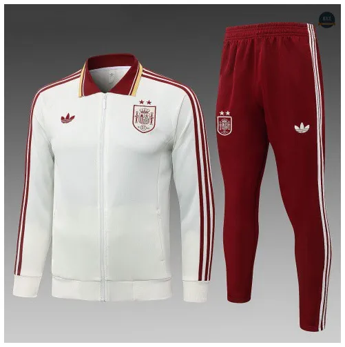 Veste Survetement Foot Espagne 2026/27 2 étoiles blanc