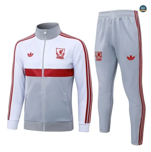 Veste Survetement Foot Liverpool 2026/27 Gris/Blanc