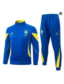 Veste Survetement Foot Brésil 2026/27 Blanc/Jaune
