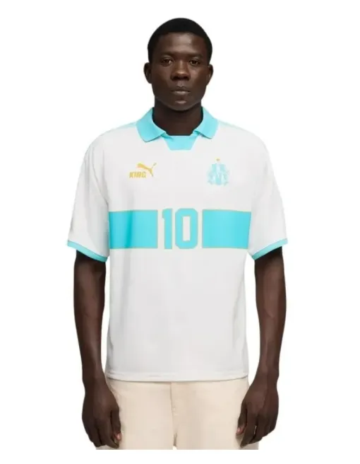 Maillot Olympique Marseille King Rétro Blanc Bleu 2026