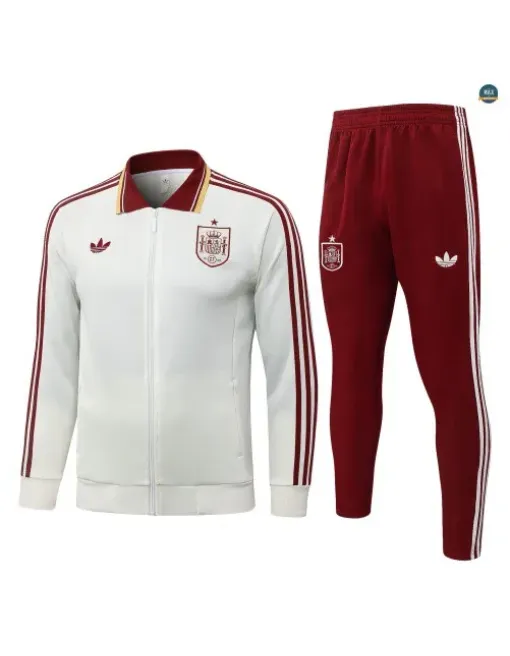 Veste Survetement Enfant foot Espagne 2026/27 blanc cassé