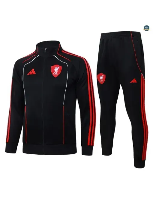 Veste Survetement Enfant foot Liverpool 2026/27 Noir Retro