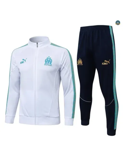 Veste Survetement Enfant foot Marseille 2026/27 Blanc