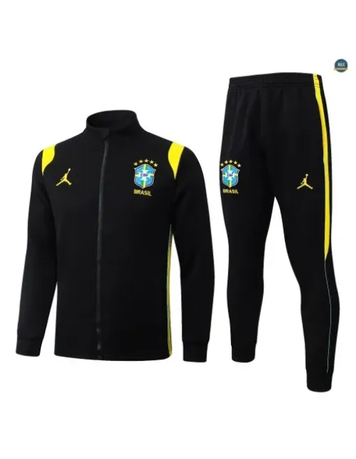 Veste Survetement foot Brésil 2026/27 Noir/Jaune