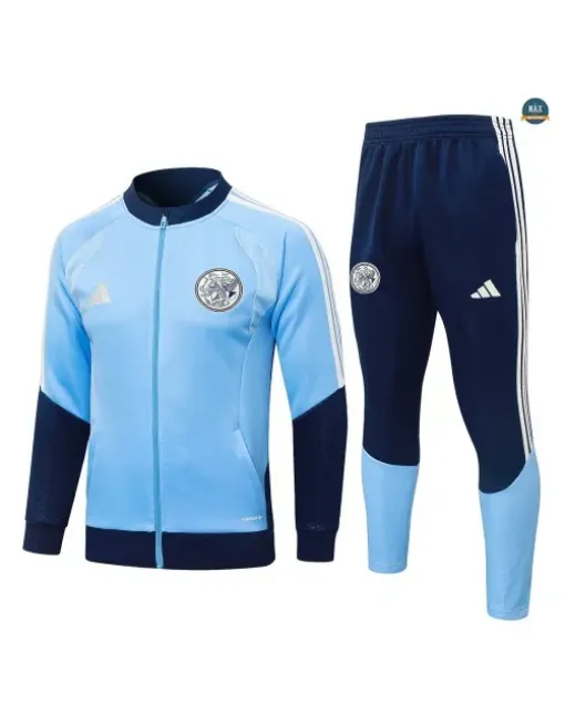 Acheter Veste Survetement Enfant Foot Ajax 2026/27 Bleu Clair