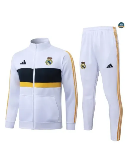 Marque Veste Survetement Foot Real Madrid 2026/27 Blanc/Vert/Jau
