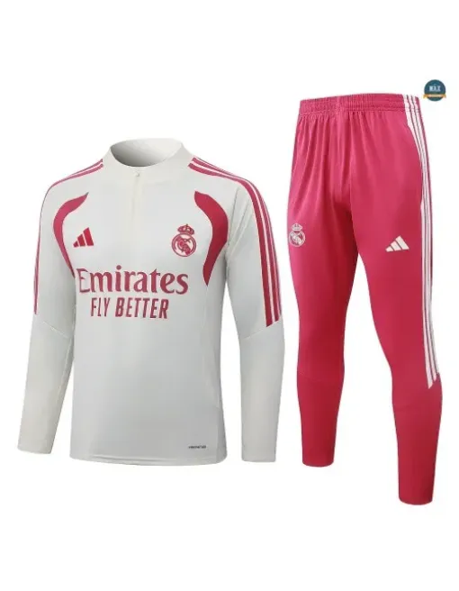 Soldes Survetement Enfant Foot Real Madrid 2026/27 blanc cassé