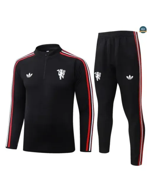 Soldes Survetement Foot Manchester United 2026/27 Noir/Rouge/Bla