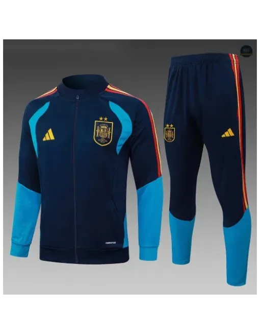 Soldes Veste Survetement Enfant Foot Espagne 2026/27 Bleu Marine