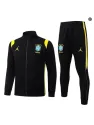 Veste Survetement Enfant foot Brésil 2026/27 Noir/Jaune